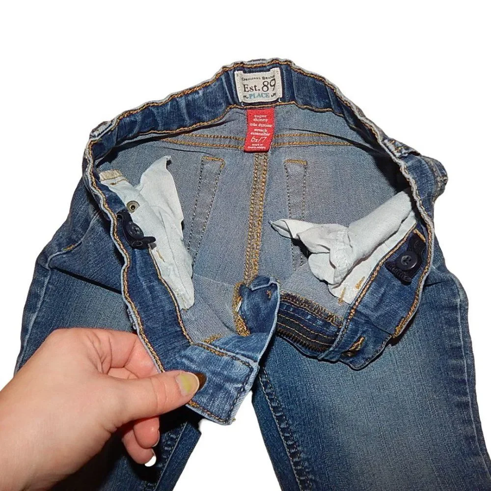 Children’s Place girls 6X/7 super skinny stretch adjustable‑waist jeans